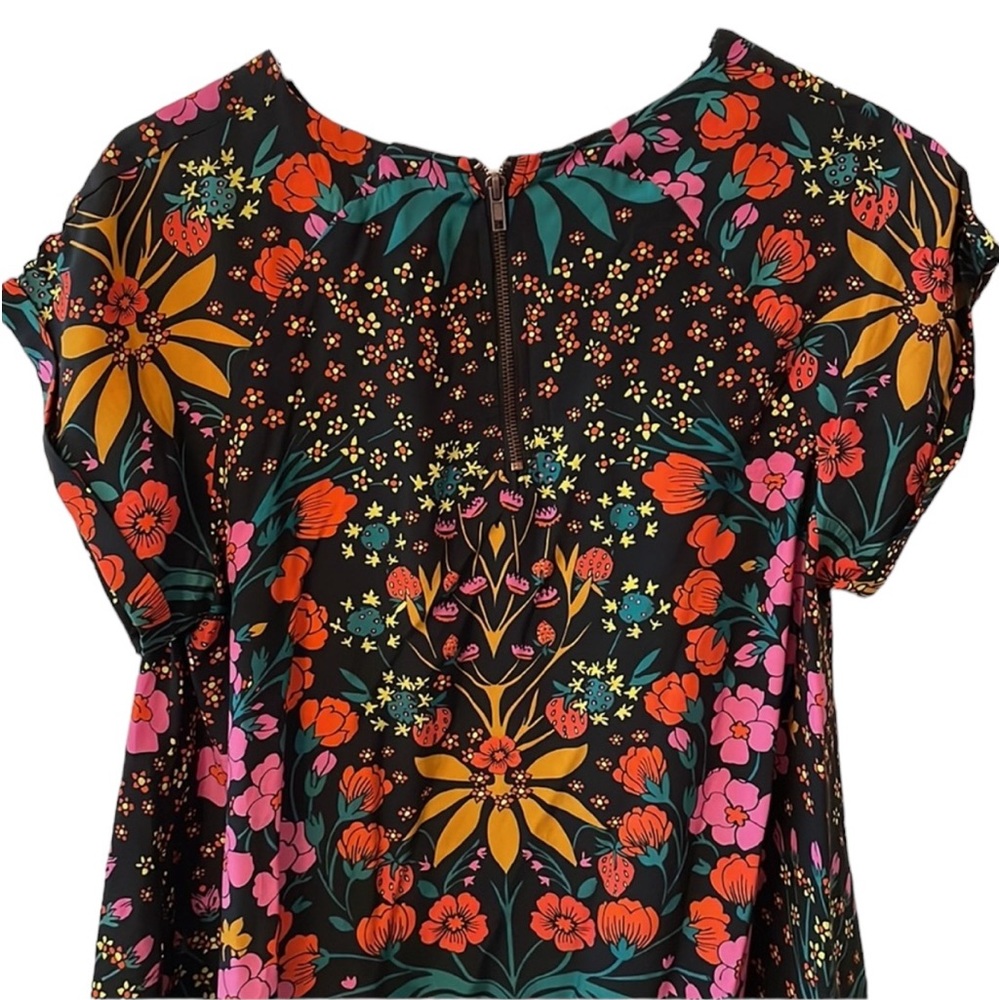 Free People Dress Womens Size XS Strawberry Fields Black Floral Mini - Picture 6 of 11